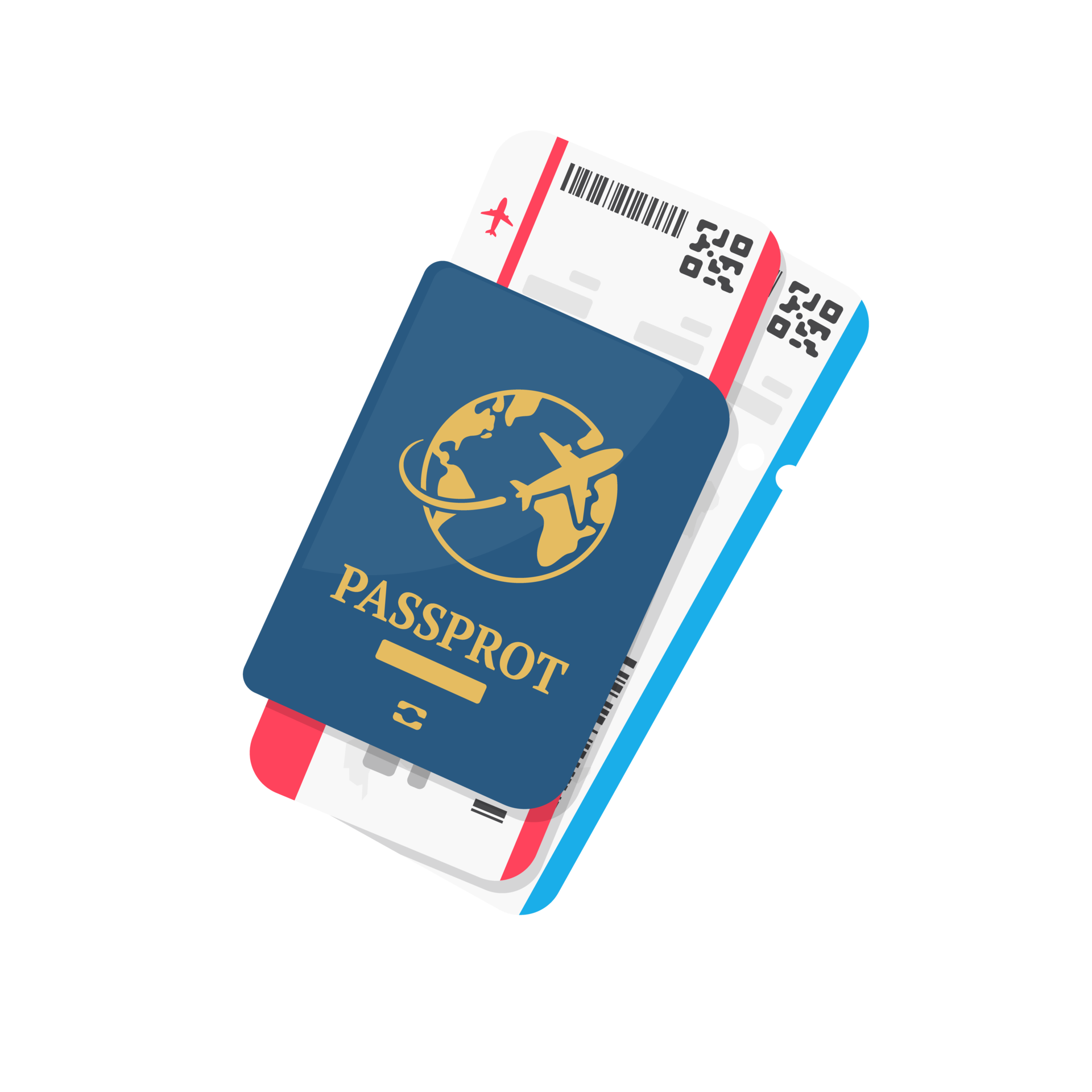 passport. travel documents for immigration officers in the airport