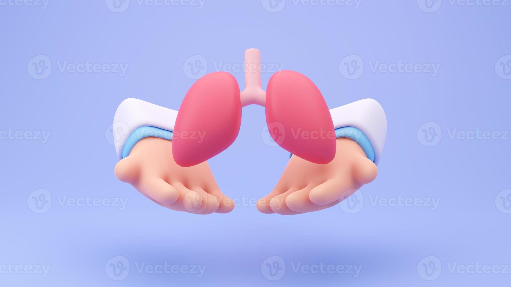 specialist doctor Take care of the organs in the body. 3D medical illustration. photo