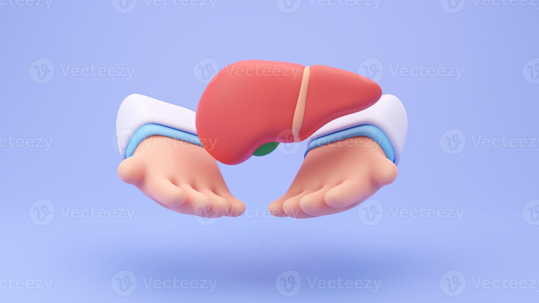 specialist doctor Take care of the organs in the body. 3D medical illustration. photo