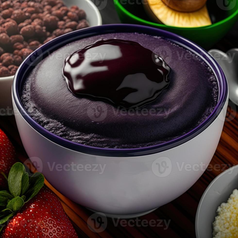 delicioso postre de acai brasileño foto