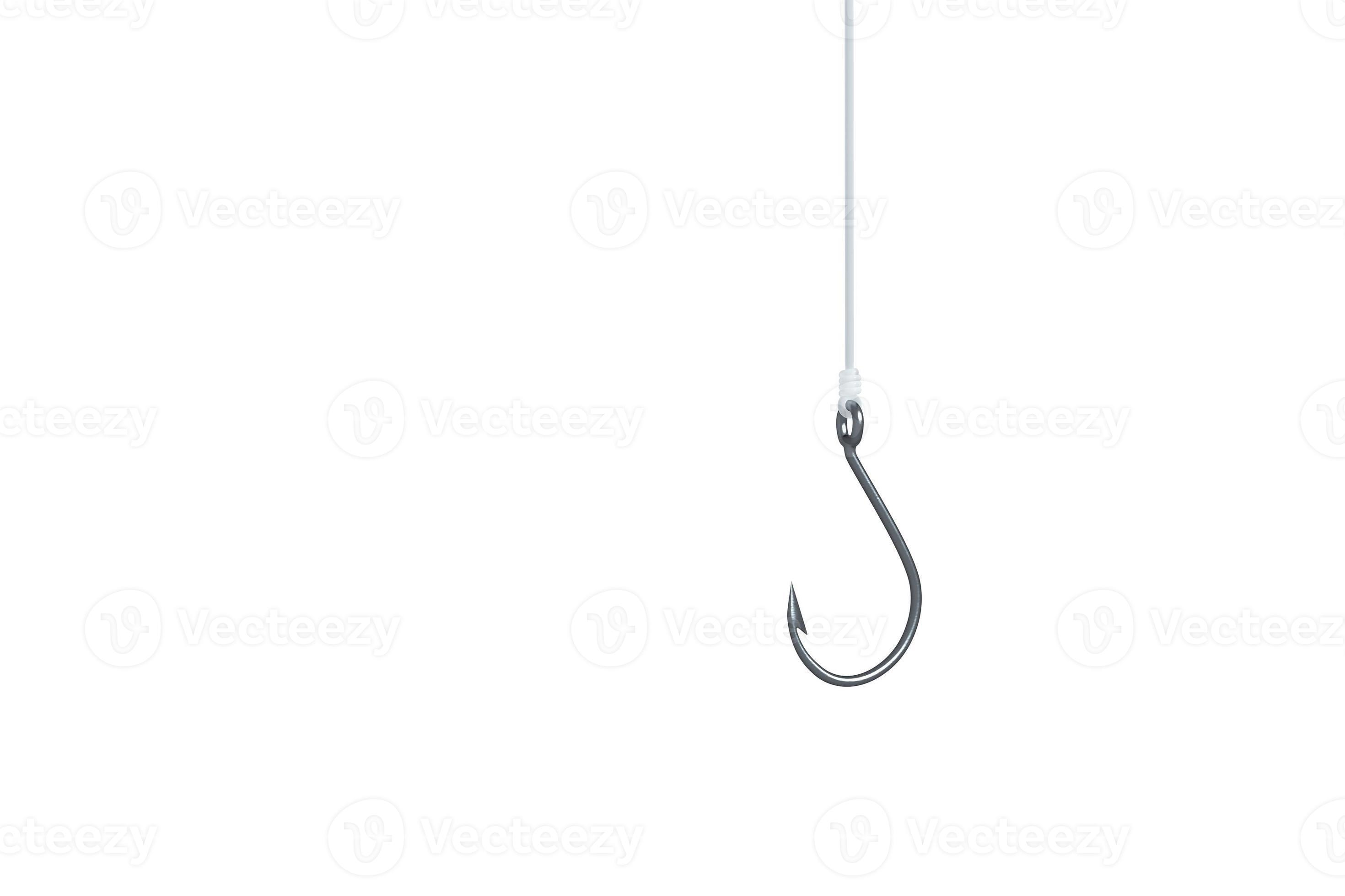 Fishing hook on fishing line, isolated on white background. 14943804 Stock  Photo at Vecteezy