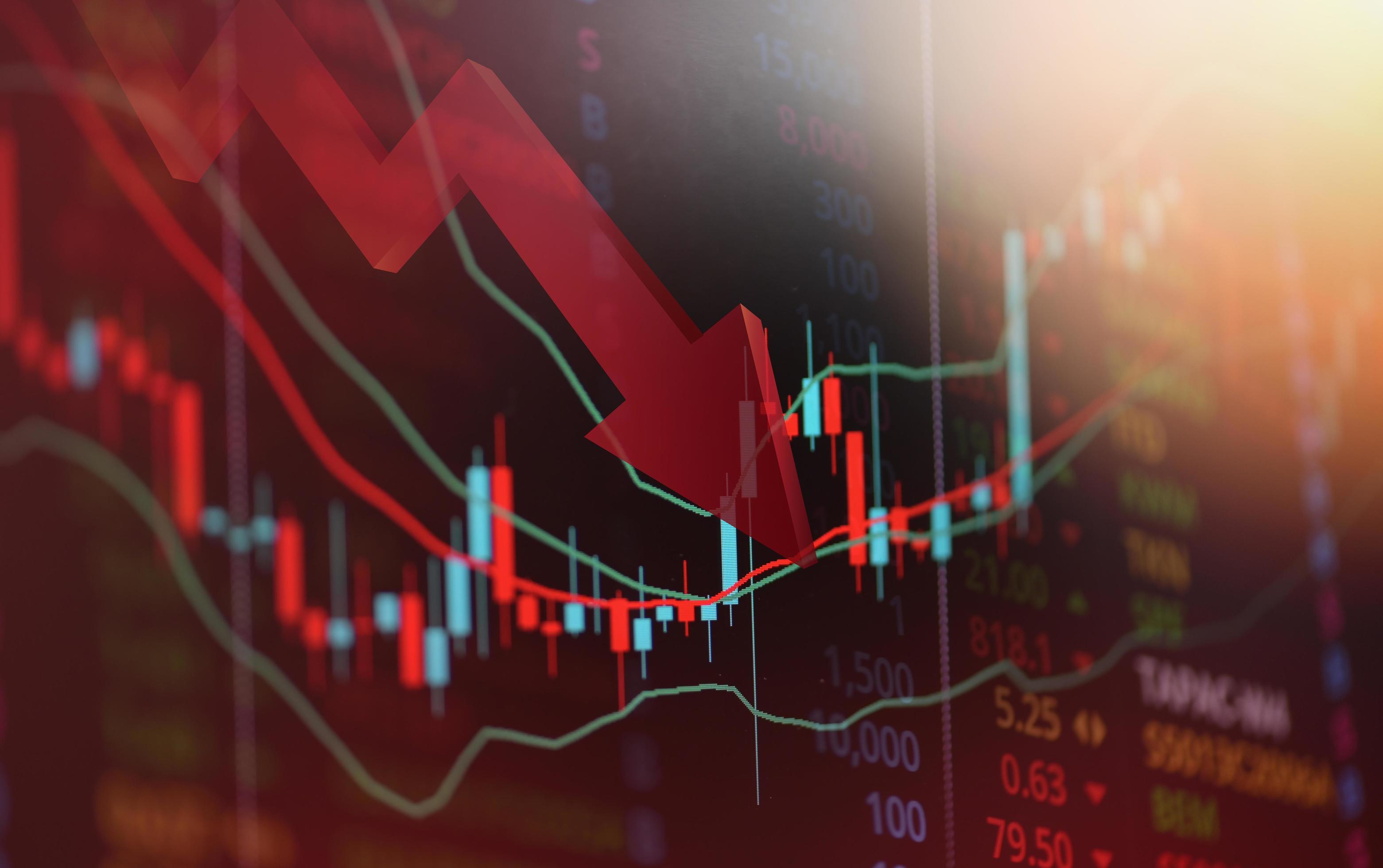 A Double Loss In Trading Markets Stock market exchange loss trading graph analysis investment indicator