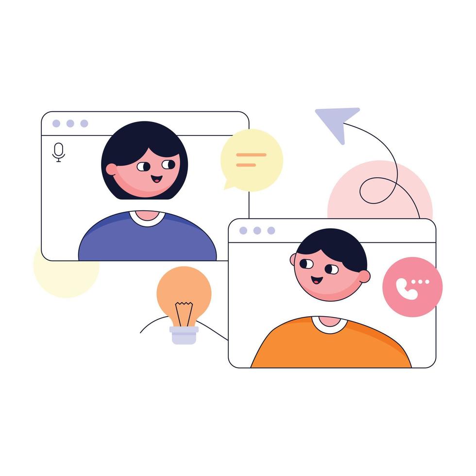 Modern flat illustration of online meeting vector