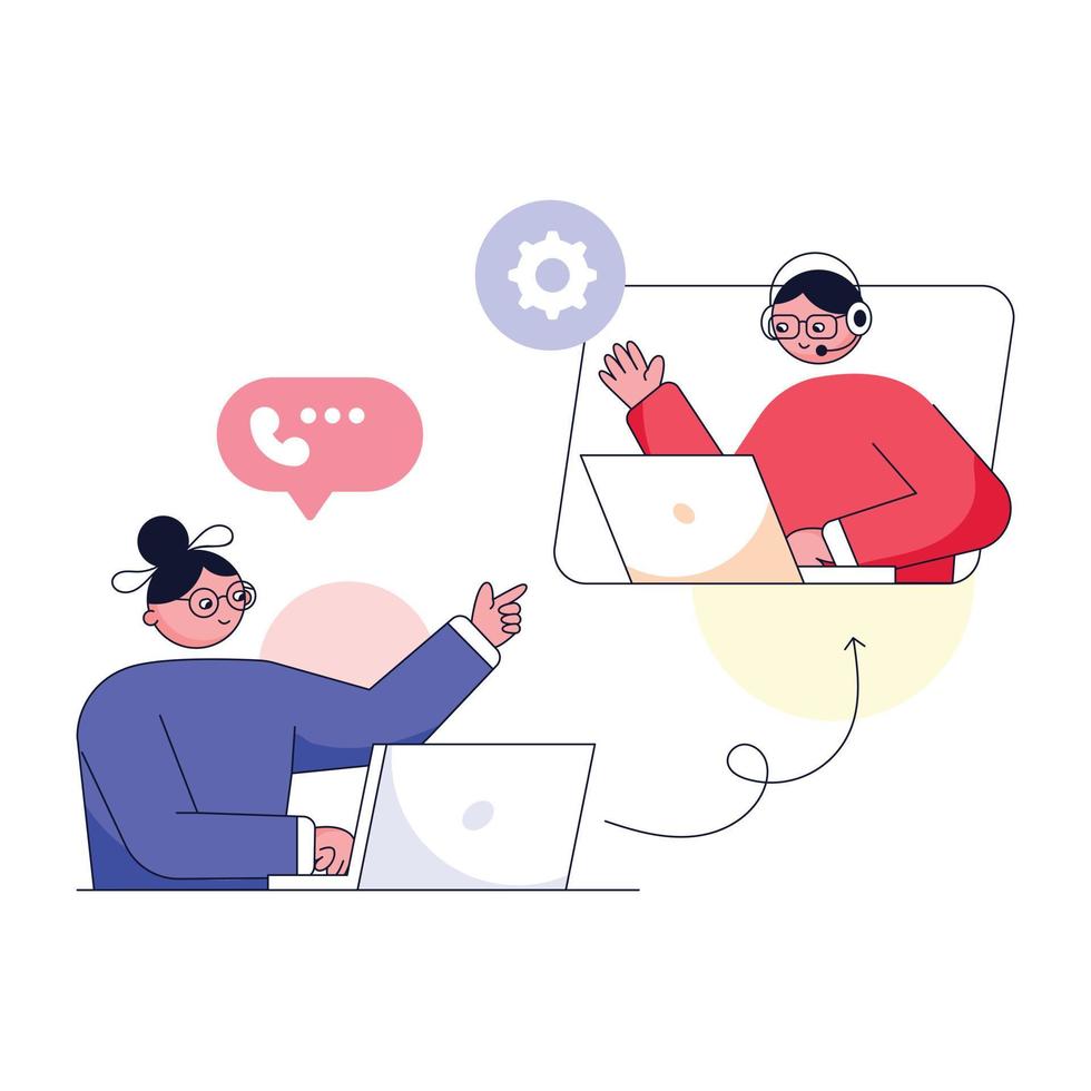 Modern flat illustration of online meeting vector