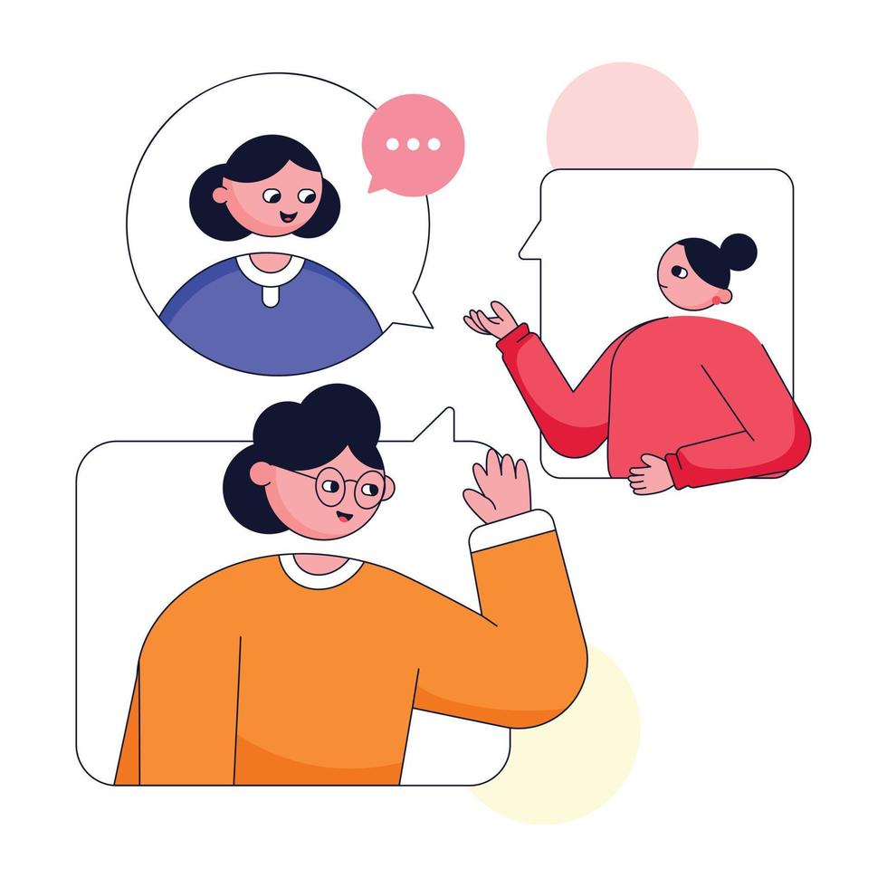 Modern flat illustration of online meeting vector