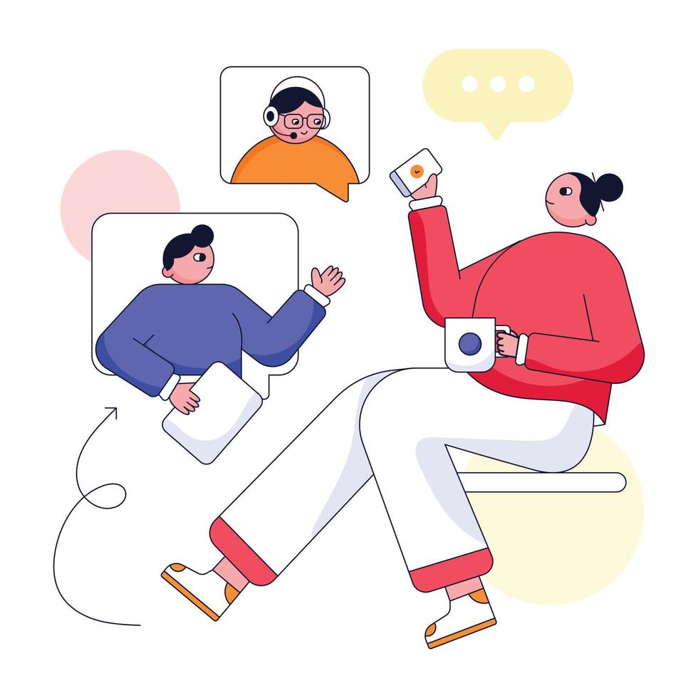 Modern flat illustration of online meeting vector