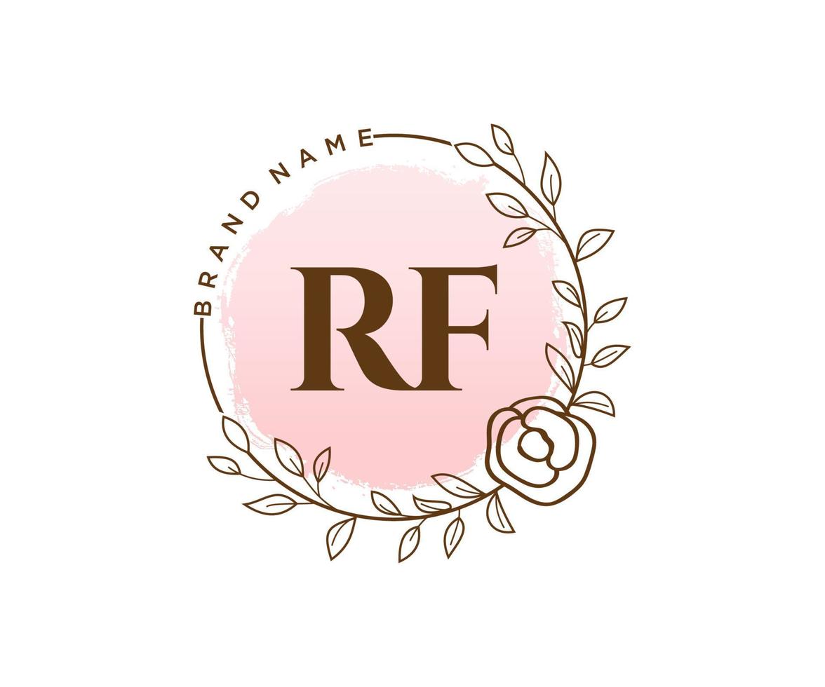Initial RF feminine logo. Usable for Nature, Salon, Spa, Cosmetic and Beauty Logos. Flat Vector Logo Design Template Element.