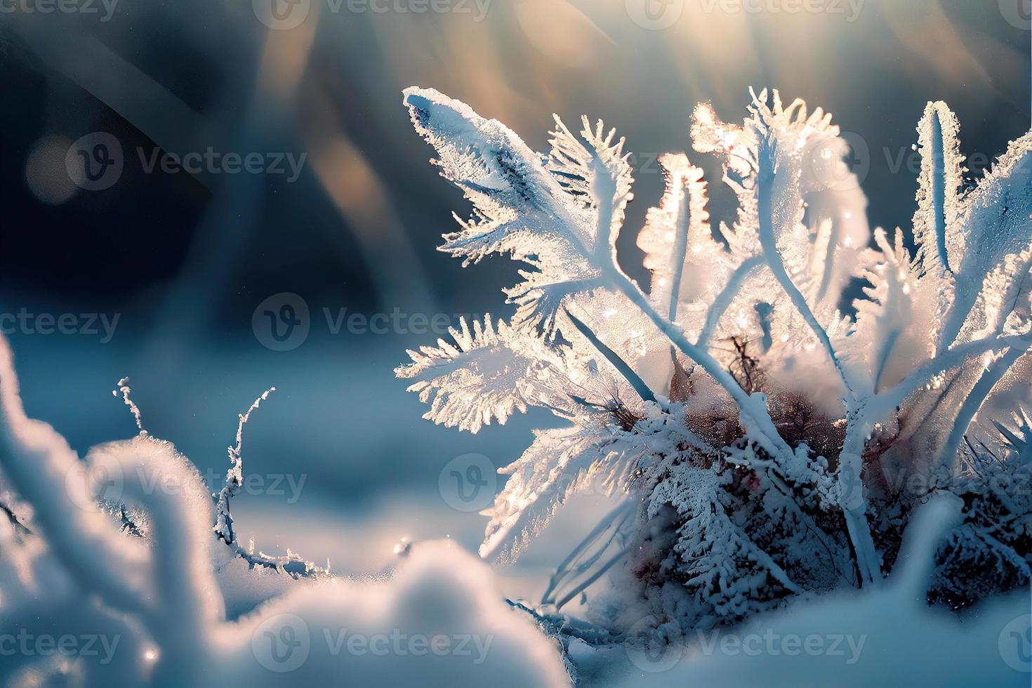 fondo de invierno de nieve y escarcha foto