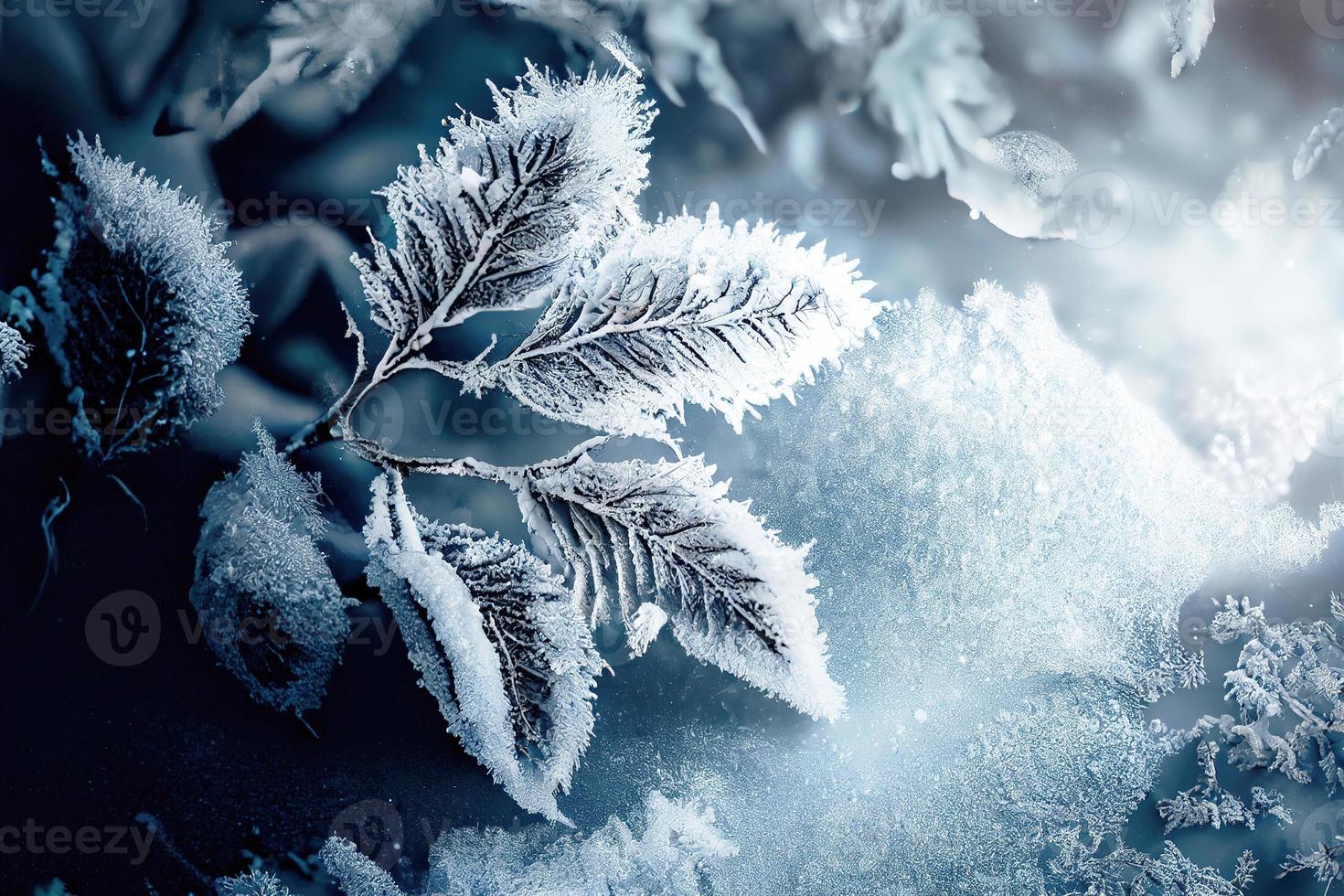 Winter background of snow and frost photo