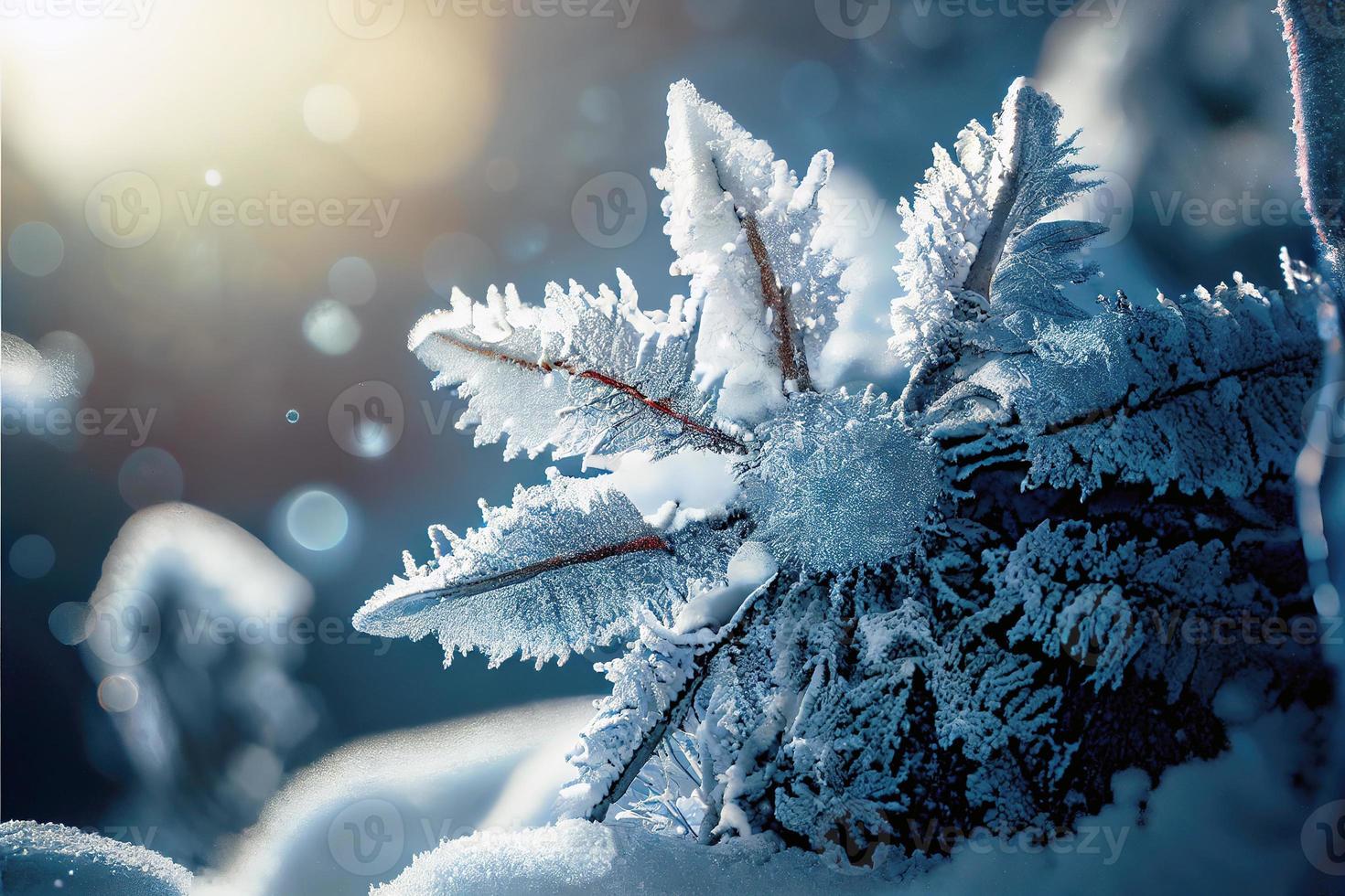 fondo de invierno de nieve y escarcha foto