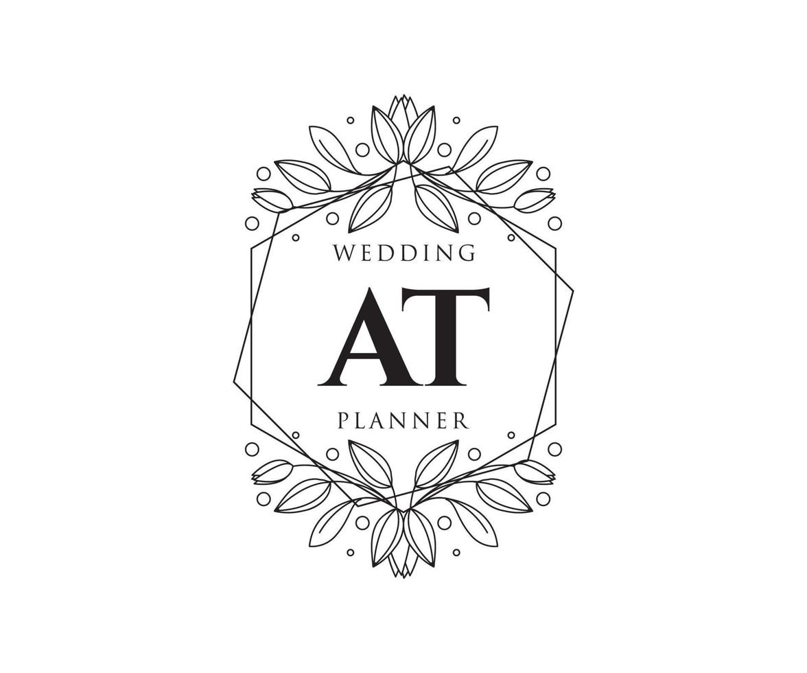 en la colección de logotipos de monograma de boda con letras iniciales, plantillas florales y minimalistas modernas dibujadas a mano para tarjetas de invitación, guardar la fecha, identidad elegante para restaurante, boutique, café en vector