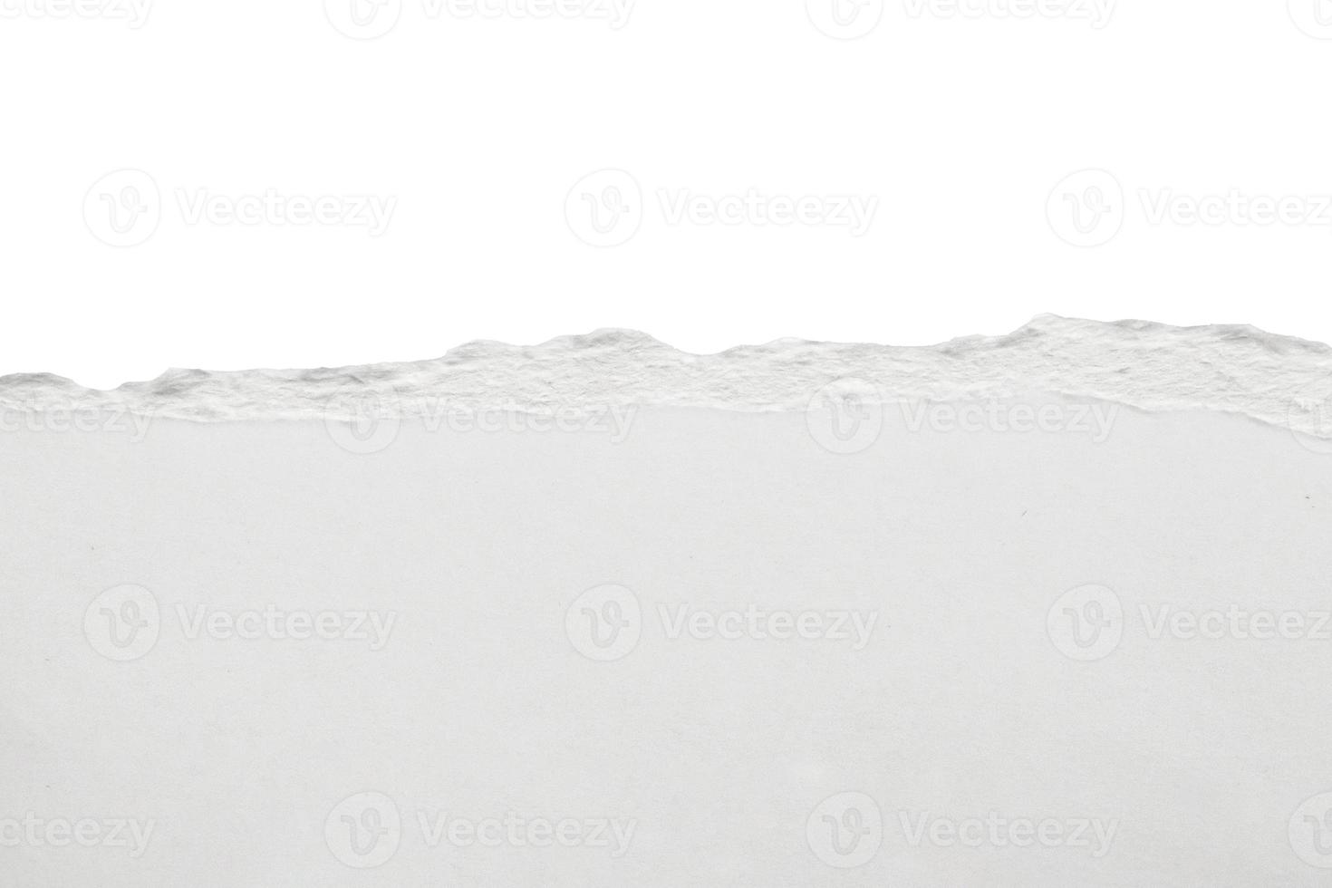 White ripped paper torn edges strips isolated on white background photo