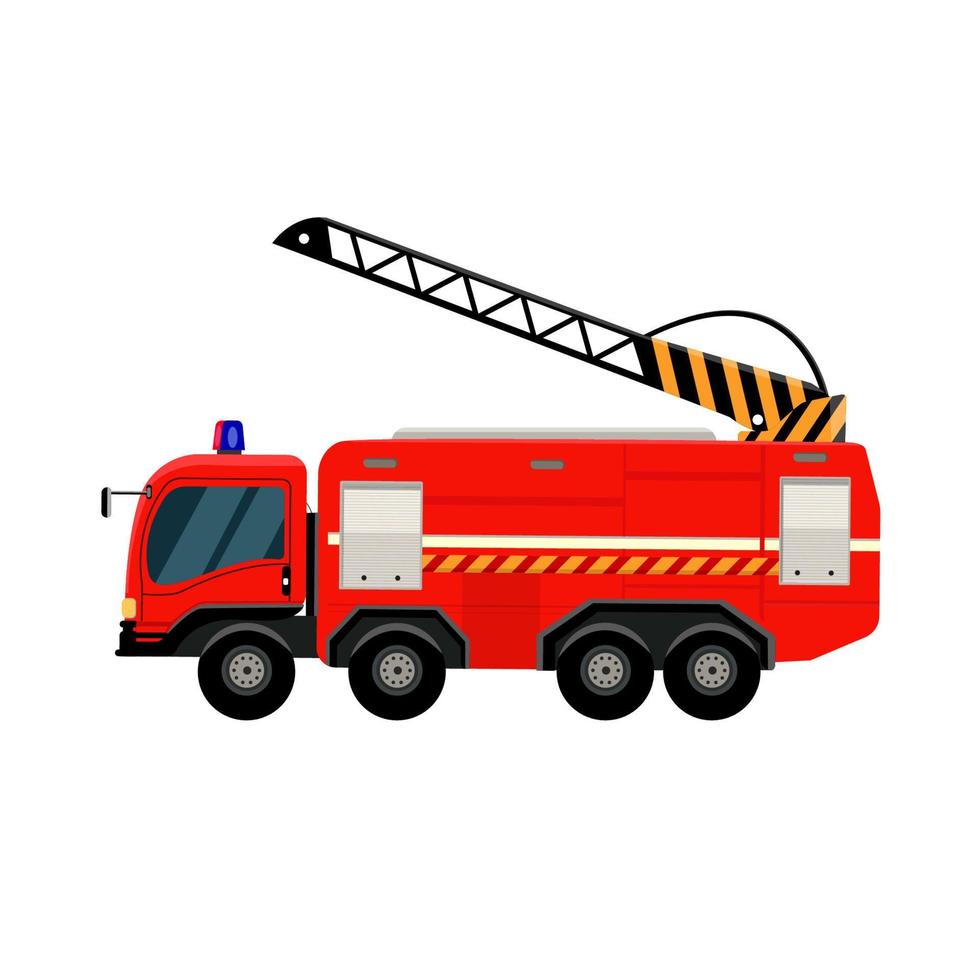 Fire truck. Fire engine. Emergency fire vehicle template. Red transportation for firefighting or fire extinguishing design element in flat design style vector