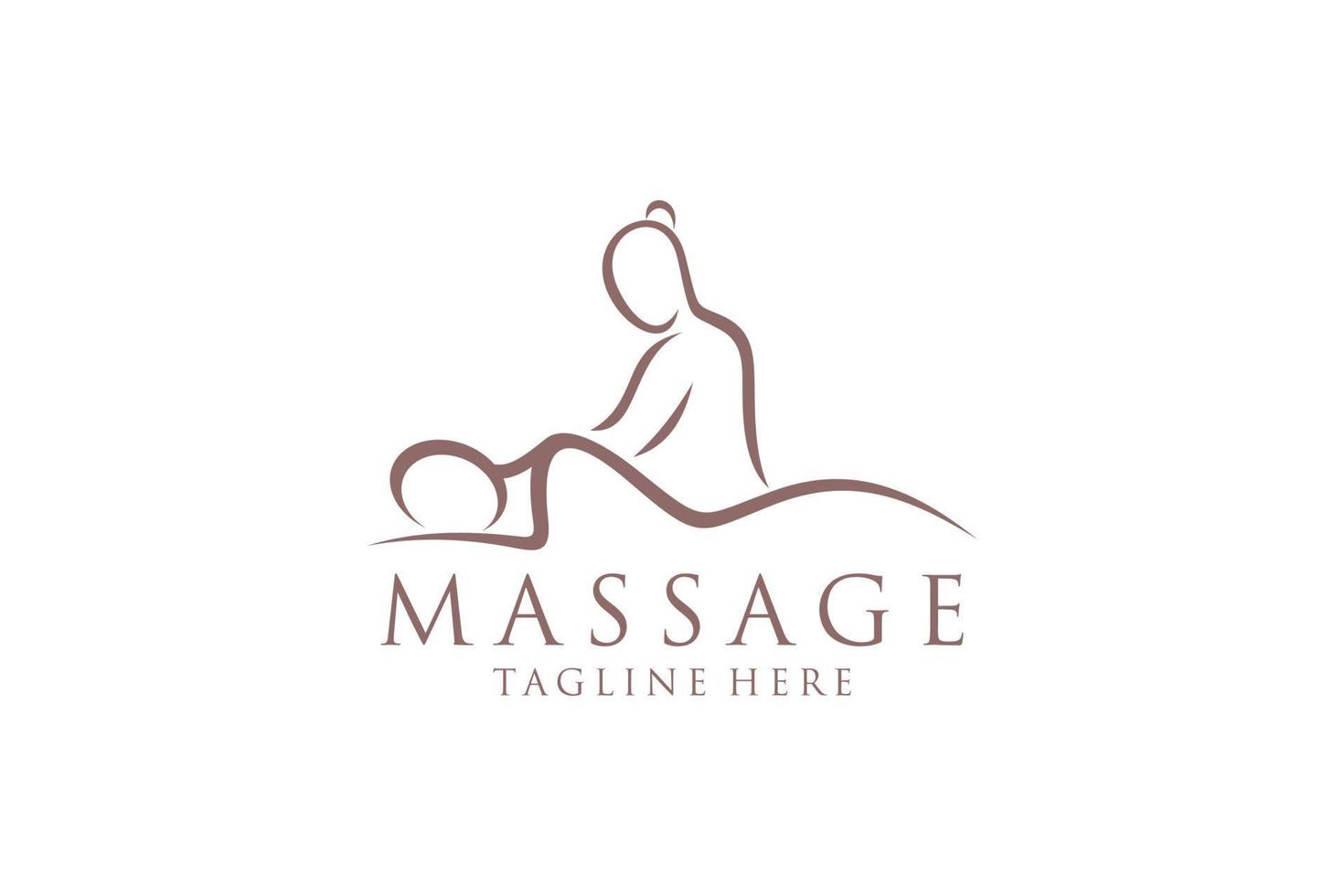 logotipo de masaje corporal, icono del centro de spa corporal, salón de masajes, spa, relax, rejenuvate, aceite esencial, fondo blanco, ilustración vectorial vector