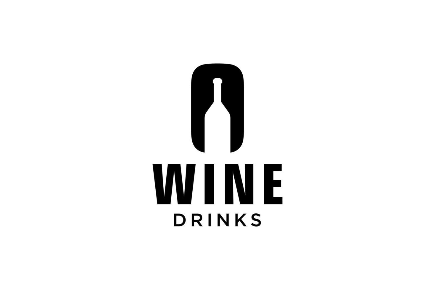 letra inicial o con plantilla de diseño de logotipo de botella de vino vector