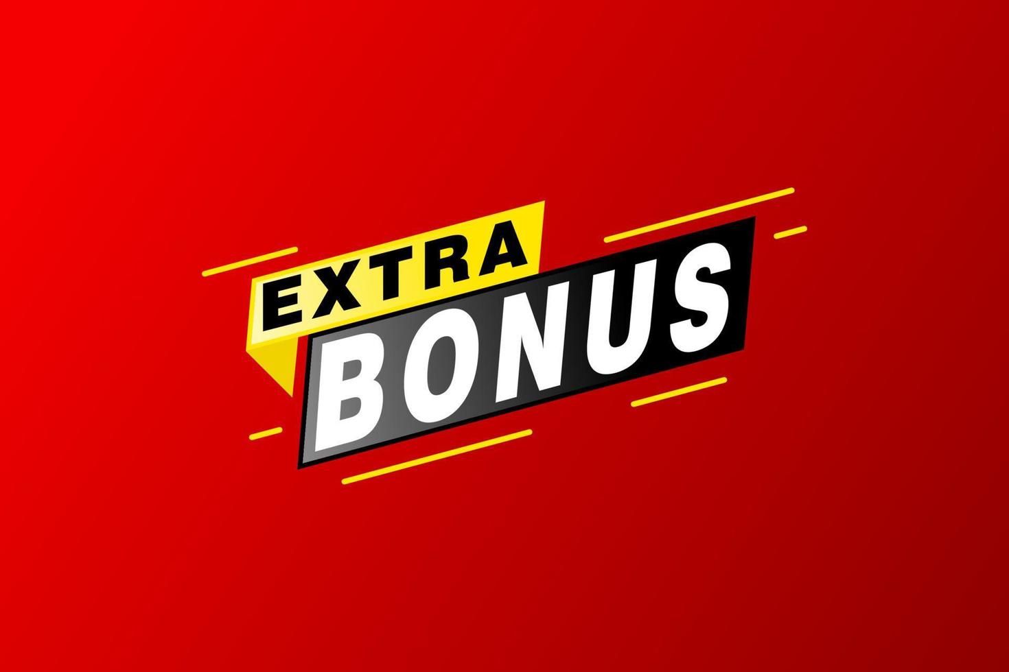 Vector Illustration Red Extra Bonus Label. Modern Web Banner Element