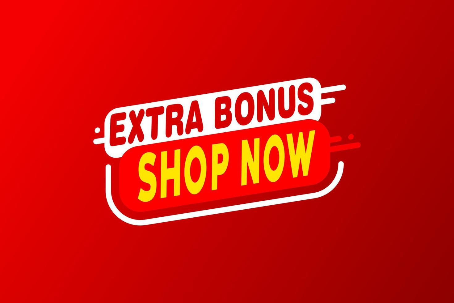 Vector Illustration Red Extra Bonus Label. Modern Web Banner Element