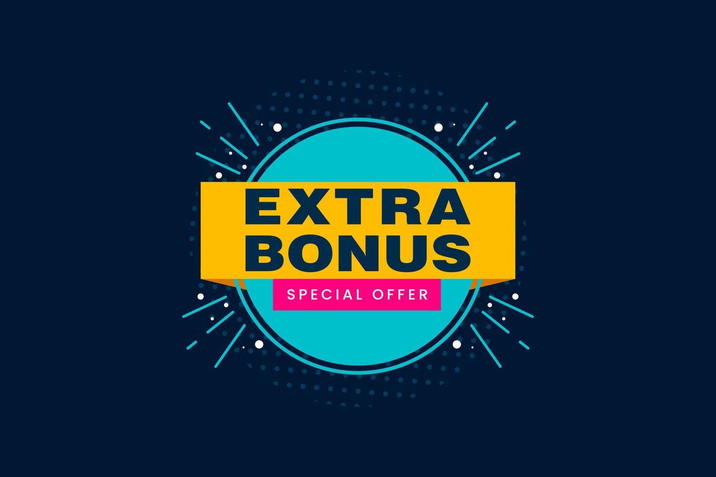 Vector Illustration Red Extra Bonus Label. Modern Web Banner Element