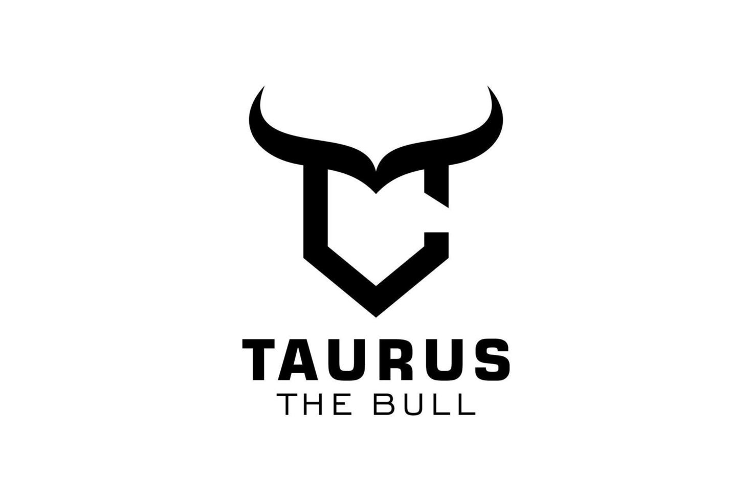 logotipo de letra c, logotipo de toro, logotipo de toro de cabeza, elemento de plantilla de diseño de logotipo de monograma vector