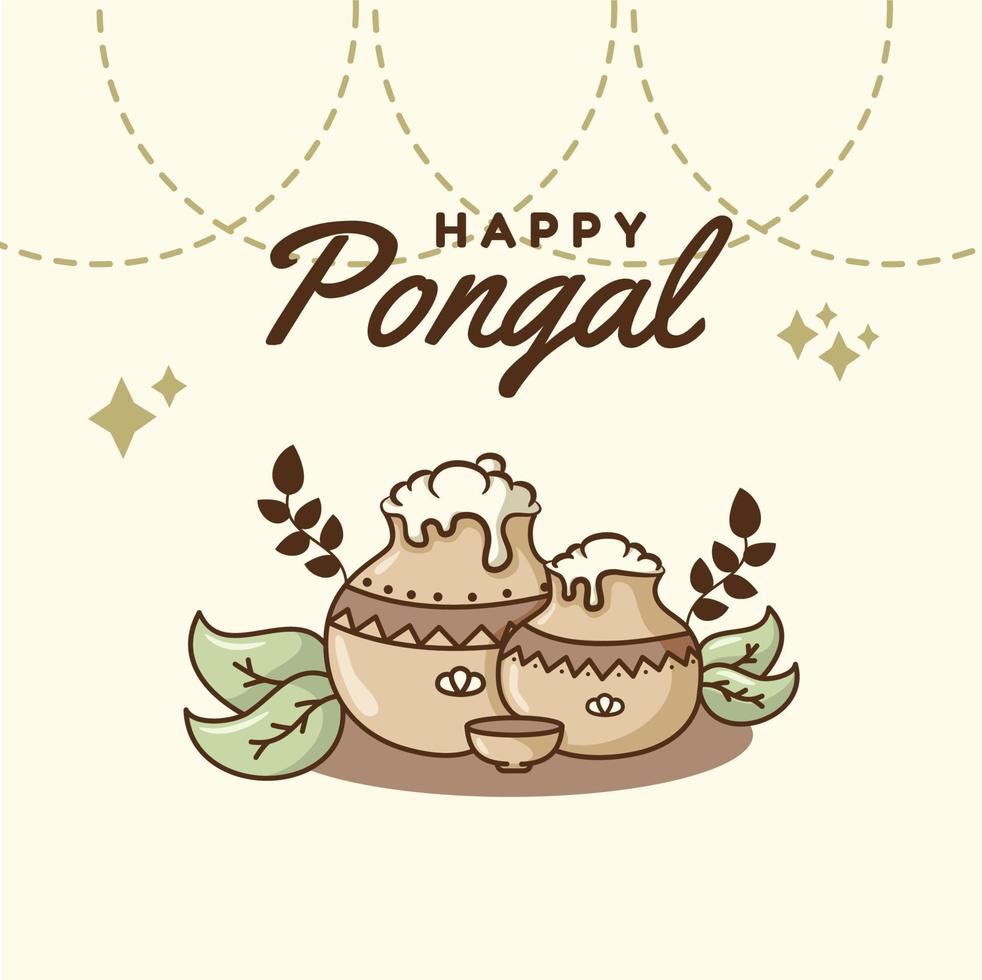 lindo fondo feliz pongal con vector de mantequilla