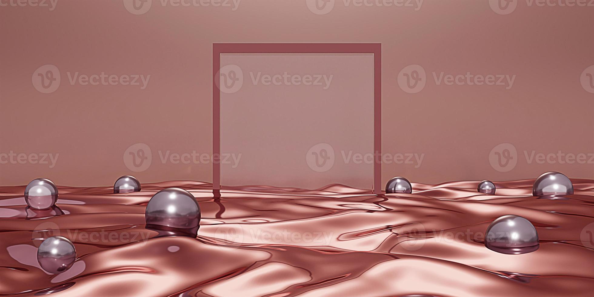 frame background floating on water surface Frames for products and advertisements 3D illustration photo