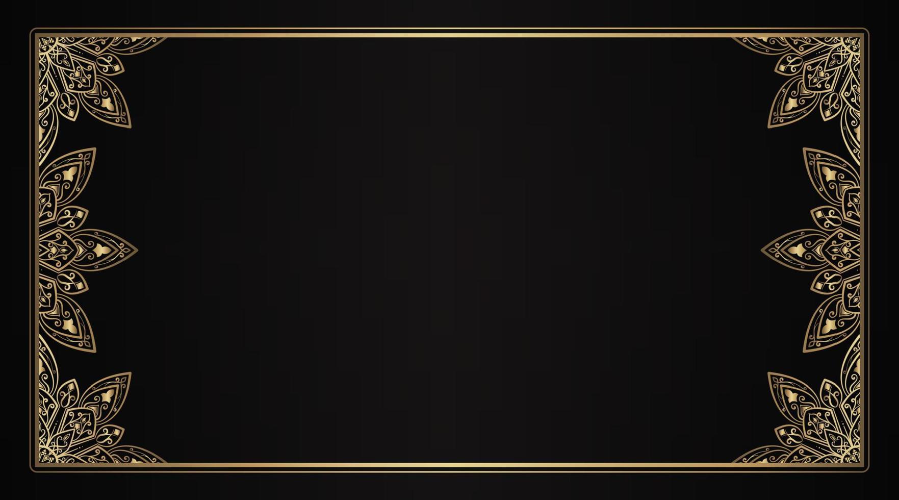 simple background with gold ornament frame vector