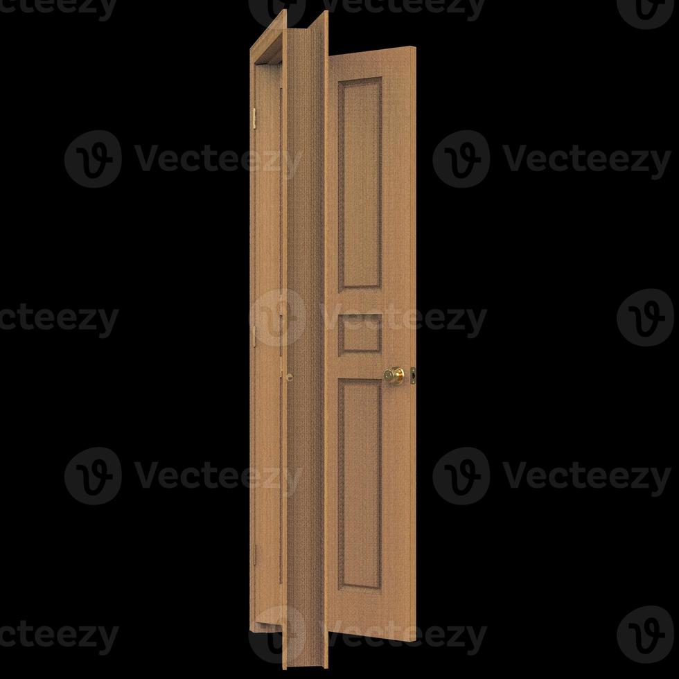 open isolated door closed 3d illustration rendering photo