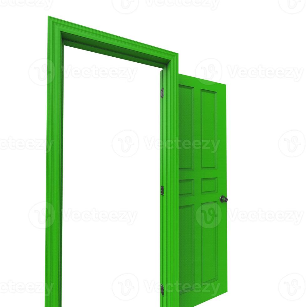 open isolated door closed 3d illustration rendering photo