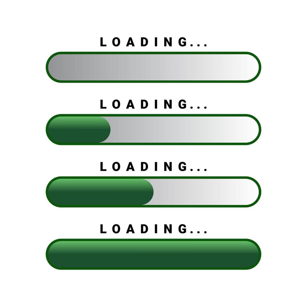 Loading bar progress with green color vector illustration