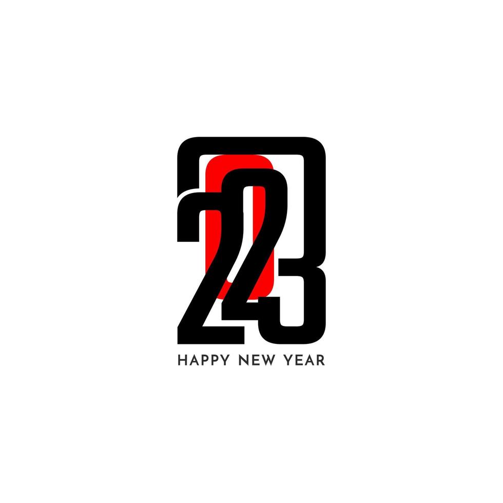 Beautiful 2023 Happy new year text design background vector