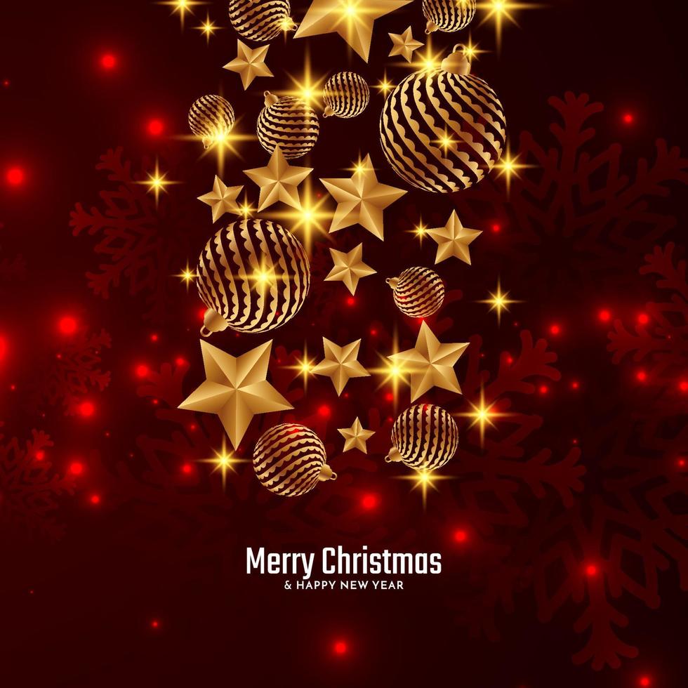 Merry Christmas festival background with golden elements design vector