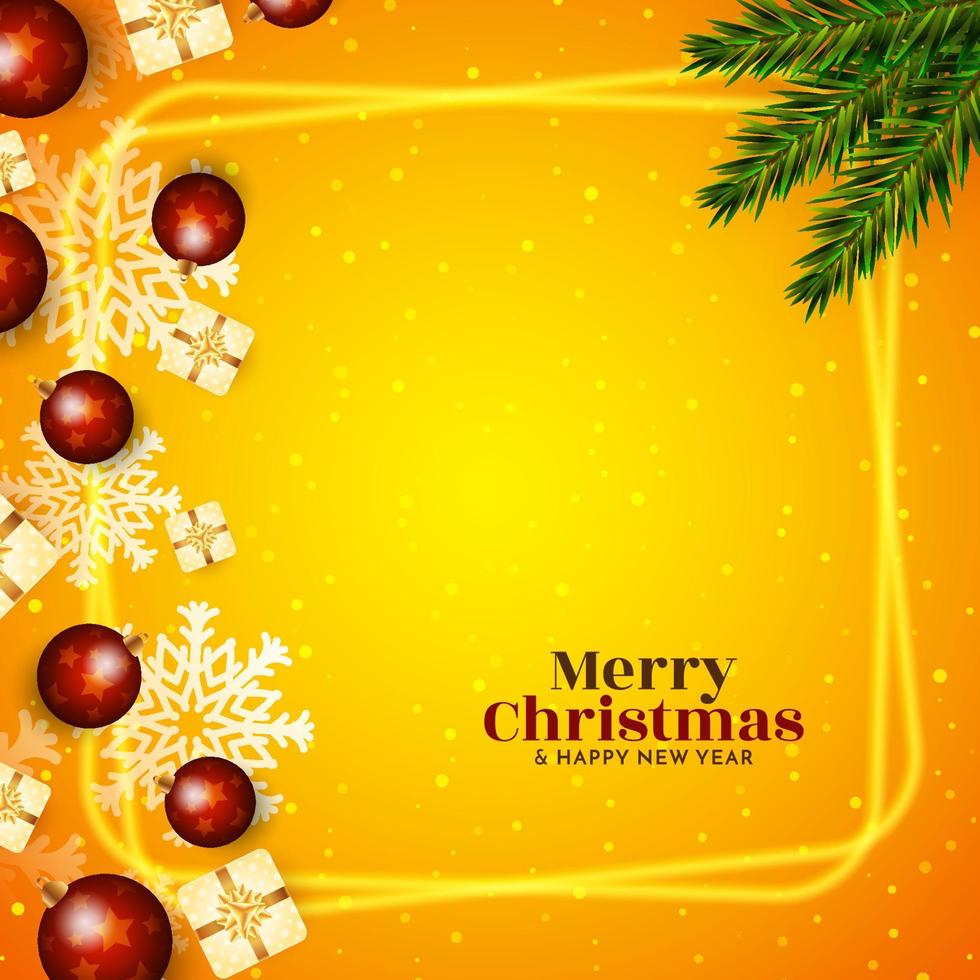 Merry Christmas festival yellow stylish background design vector