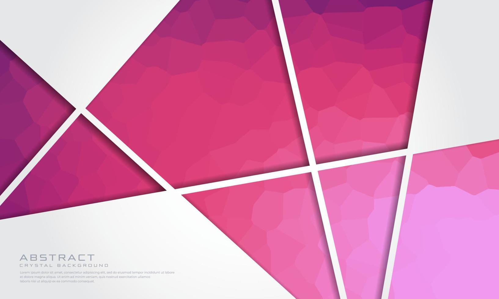 Pink crystal gradient background with abstract geometric lines. Eps 10 Vector design