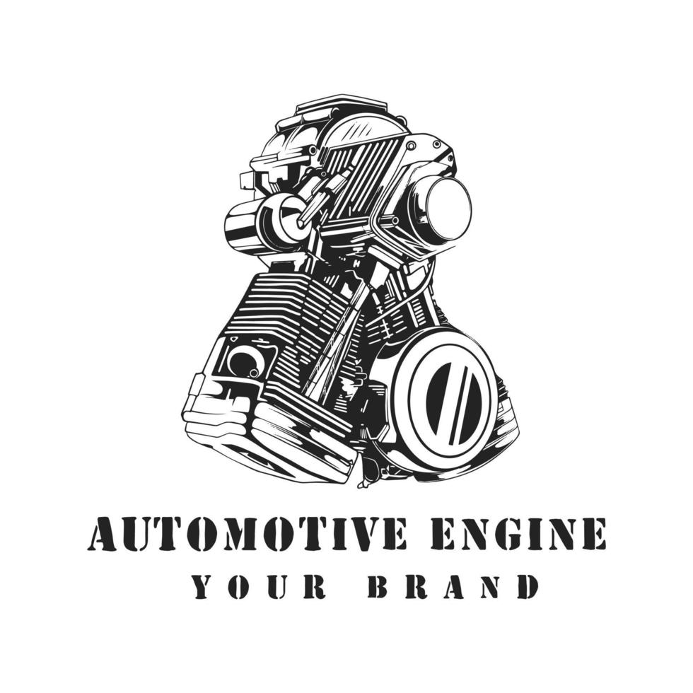 logotipo automotriz del motor vector