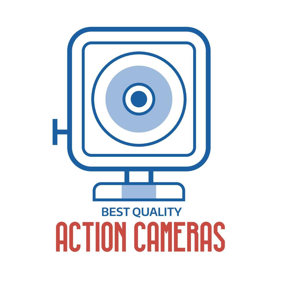 Action Camera Line Logo or Label Template vector