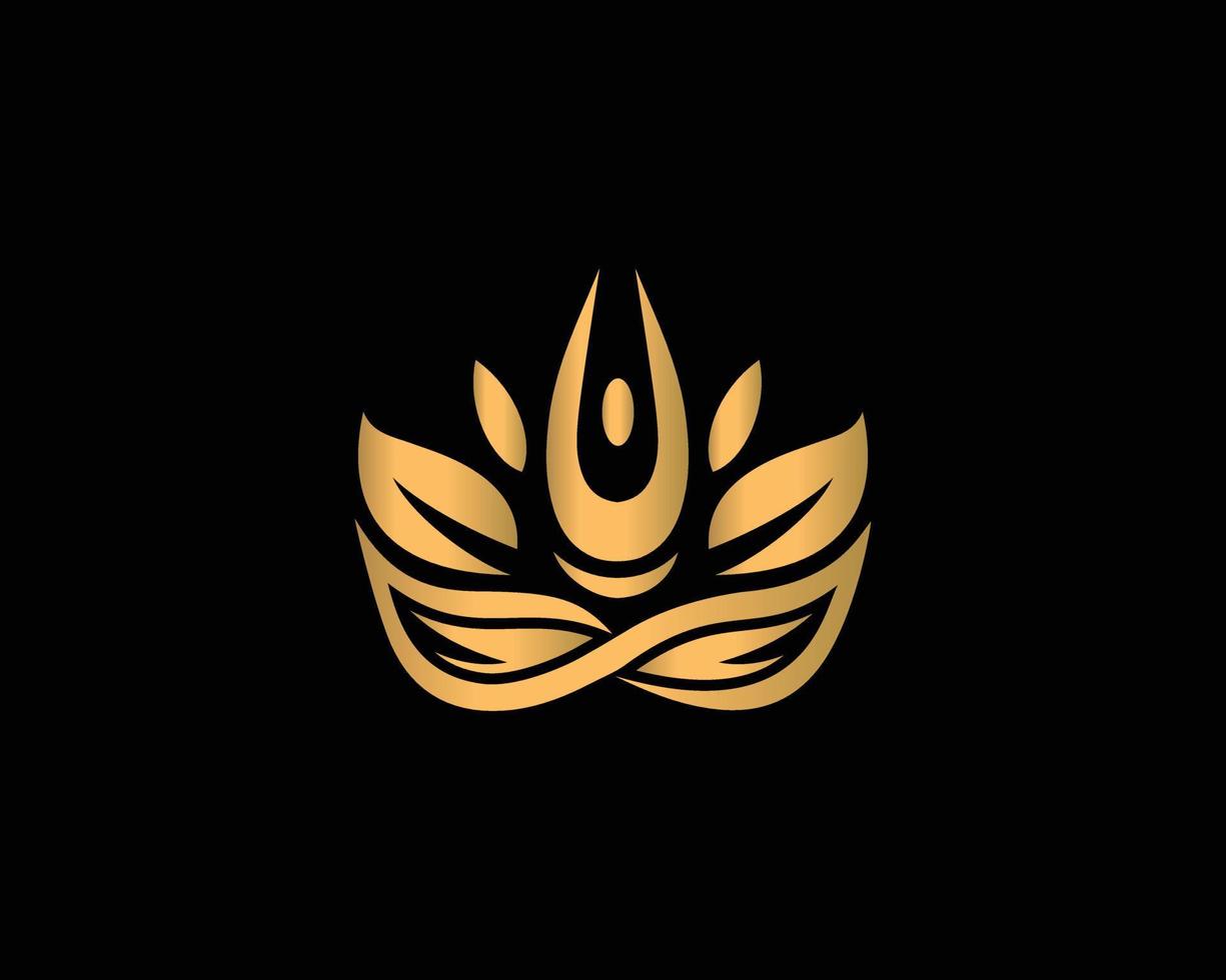 Yoga Human Meditation Logo Design With Spa Guru Lotus Flower Logotype Creative Vector Template.