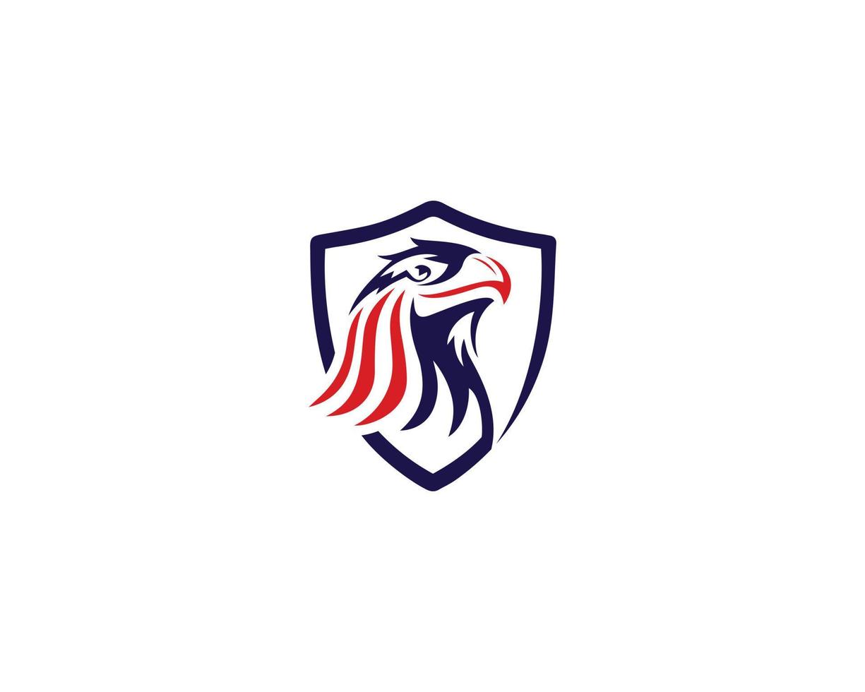 Creative Eagle Shield And Eagle Head Security Logo Design Icon Vector illustration.