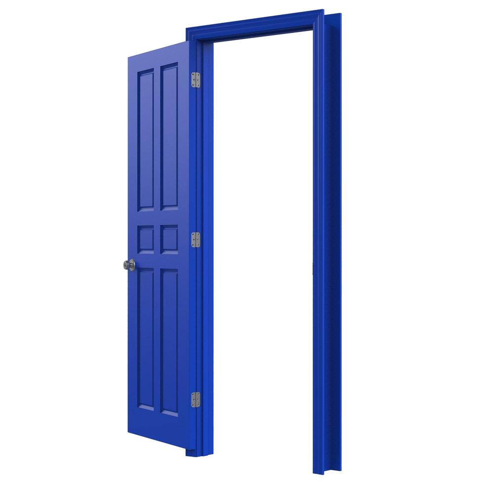 open isolated door closed 3d illustration rendering photo