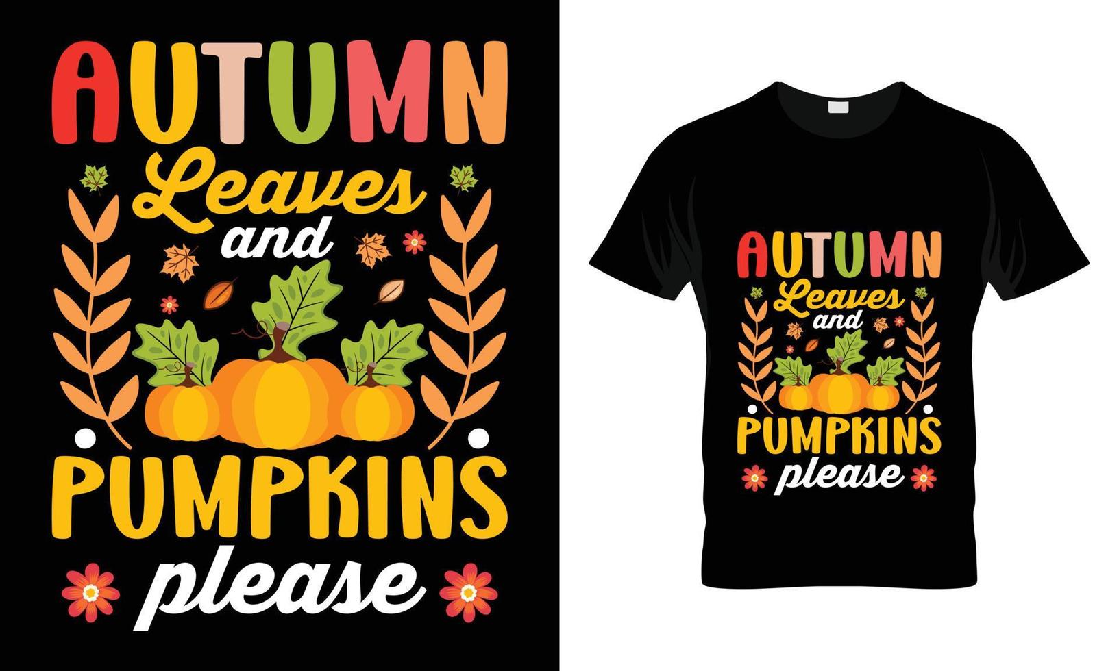 Autumn leaves and pumpkins please vector