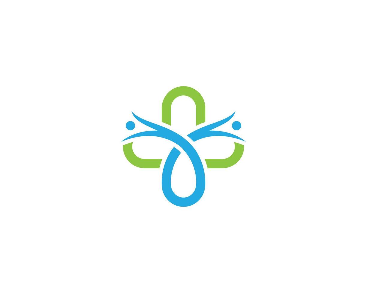 Medical Plus Healthcare Logo Design With Human Life Symbol  Vector Illustration Concept.