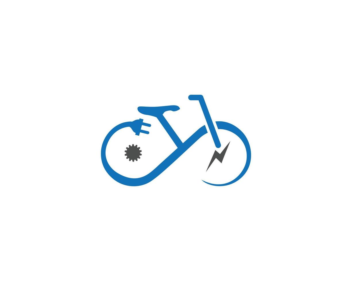 bicicleta eléctrica creativa con ilustración de concepto de vector de diseño de logotipo de perno.