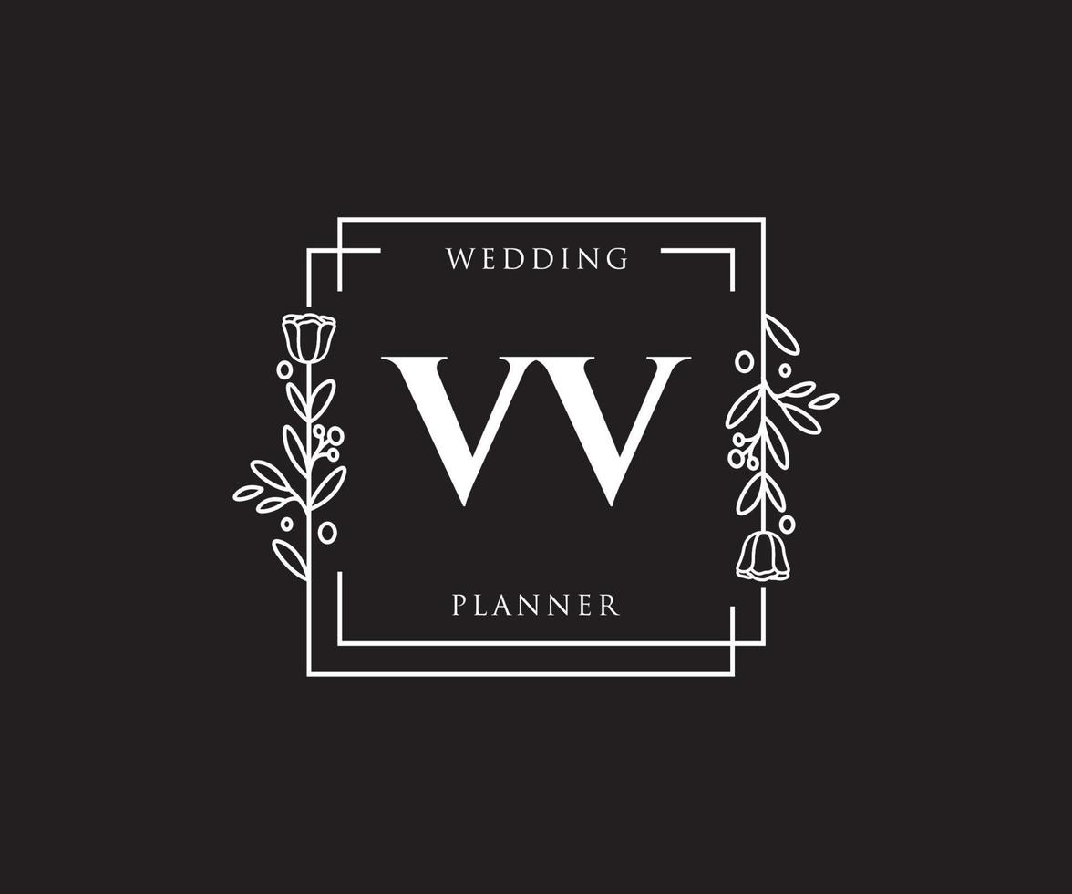 logotipo femenino vv inicial. utilizable para logotipos de naturaleza, salón, spa, cosmética y belleza. elemento de plantilla de diseño de logotipo de vector plano.