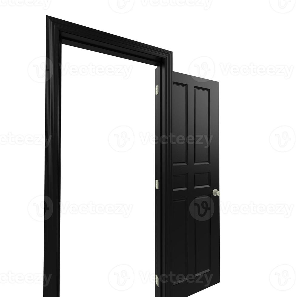 puerta aislada abierta cerrada representación de ilustración 3d foto