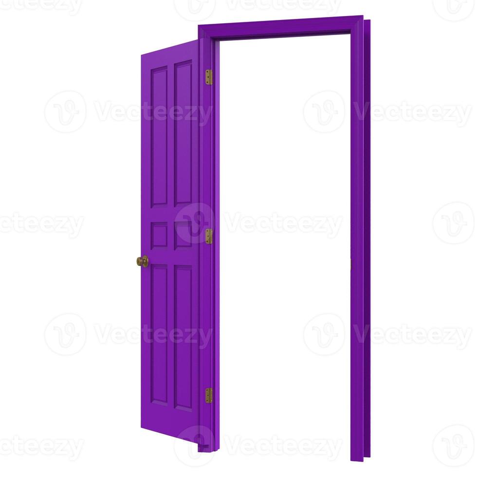 open isolated door closed 3d illustration rendering photo