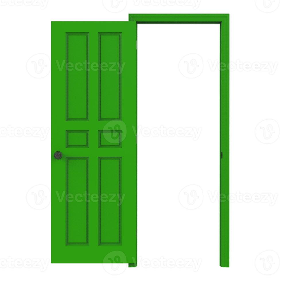 puerta aislada abierta cerrada representación de ilustración 3d foto
