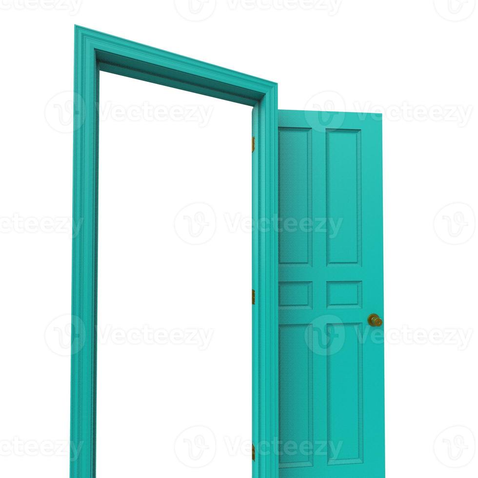 open isolated door closed 3d illustration rendering photo