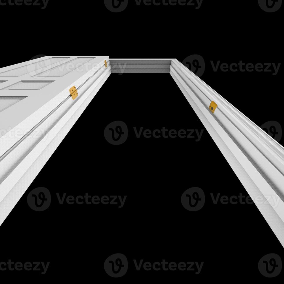 open isolated door closed 3d illustration rendering photo