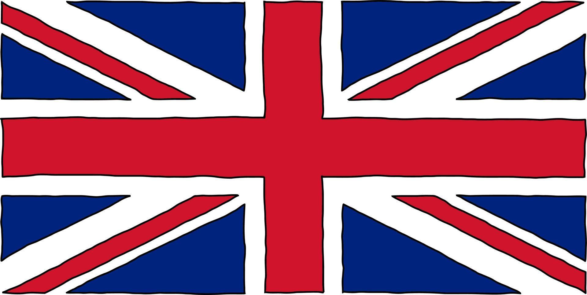 hand drawn uk flag vector