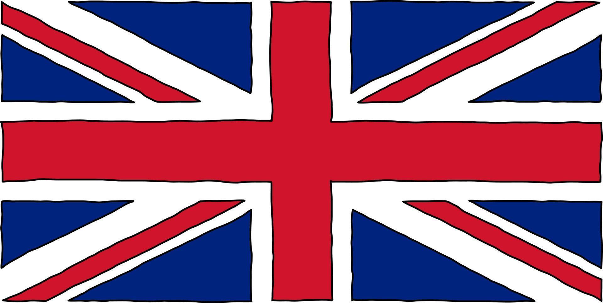 hand drawn uk flag vector