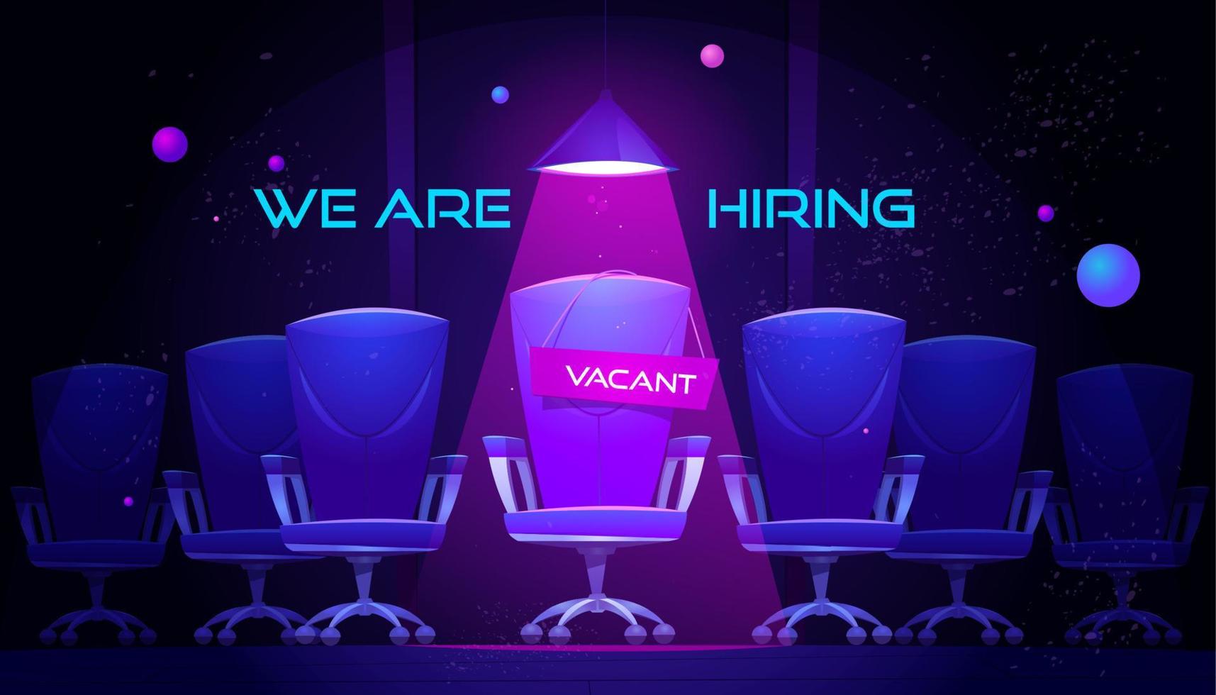 We are hiring cartoon banner with vacant chair vector